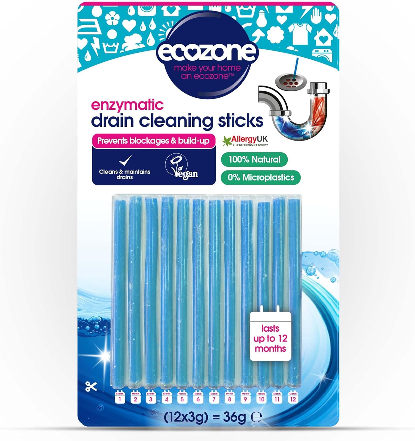 Ecozone Enzymatic Drain Cleaning Sticks
